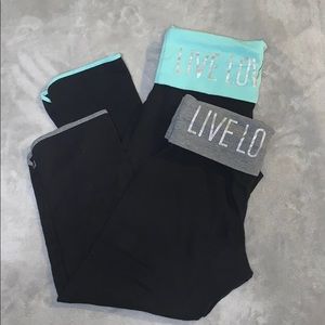 Fold down yoga capris leggings